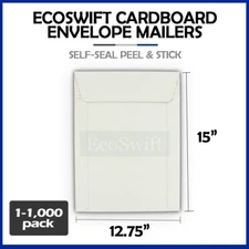 1-1000 12.75 x 15 EcoSwift Self Seal Photo Ship Flats Cardboard Envelope Mailers