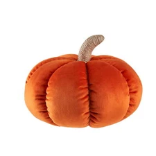 Rust Velvet Pumpkin Decorative Pillow Fall Home Décor Soft Texture Cozy Pillow