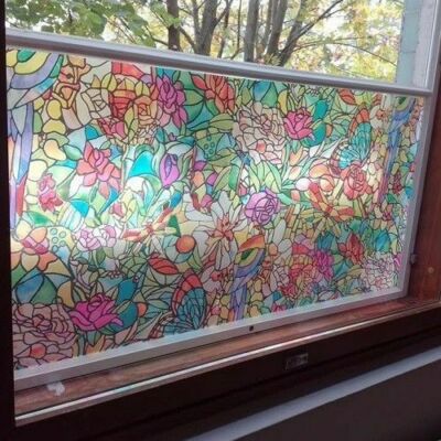 SELBSTKLEBENDES FENSTER VINYL GLASMALEREI KLEBENDE RÜCKSEITE KUNSTSTOFF SICHTSCHUTZ GLAS DCFIX