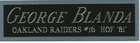 GEORGE BLANDA RAIDERS NAMEPLATE AUTOGRAPHED SIGNED FOOTBALL HELMET JERSEY PHOTO