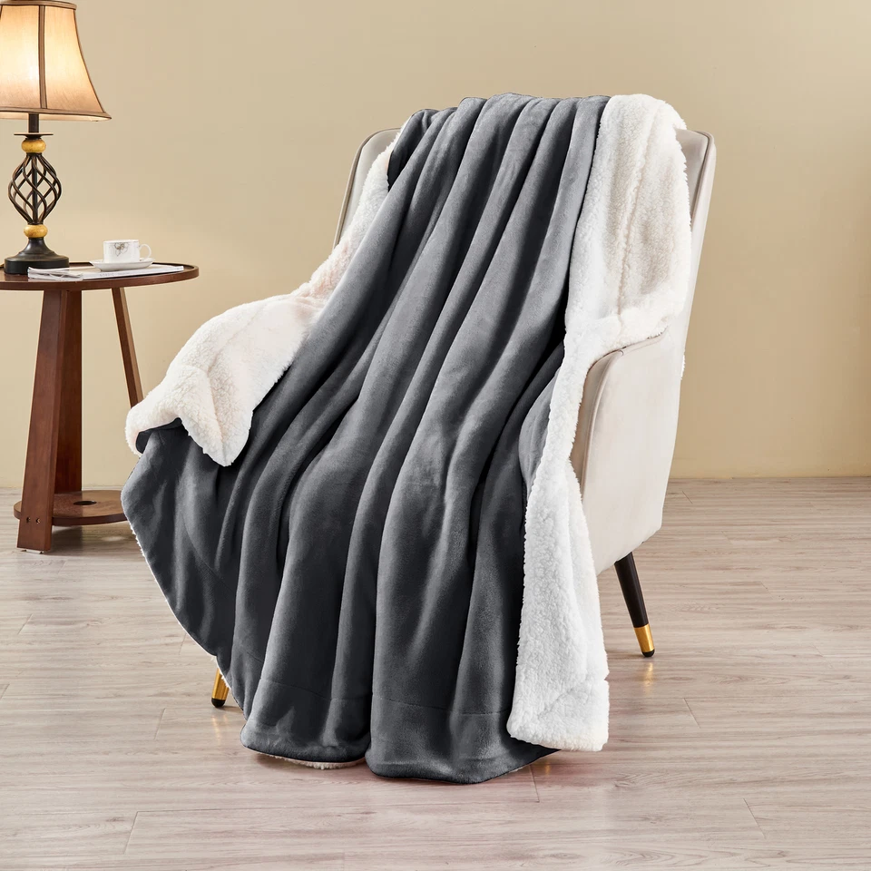 Luxury Soft Warm Sherpa Fleece Blanket Large For Sofa Bed Couch Queen Twin Throw - image 3 of 4