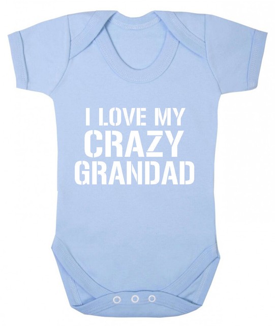 I Love Crazy Grandad Bodysuit Gifts Present for new baby grandson grandaughter I Love Crazy Grandad Bodysuit Gifts Present for new baby grandson grandaughter