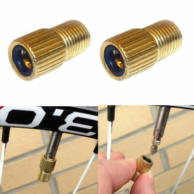 MARKENLOS 2x/Set Fahrradventil Presta Ventil Fahrrad Schrader Autoventil Adapter Golden DE