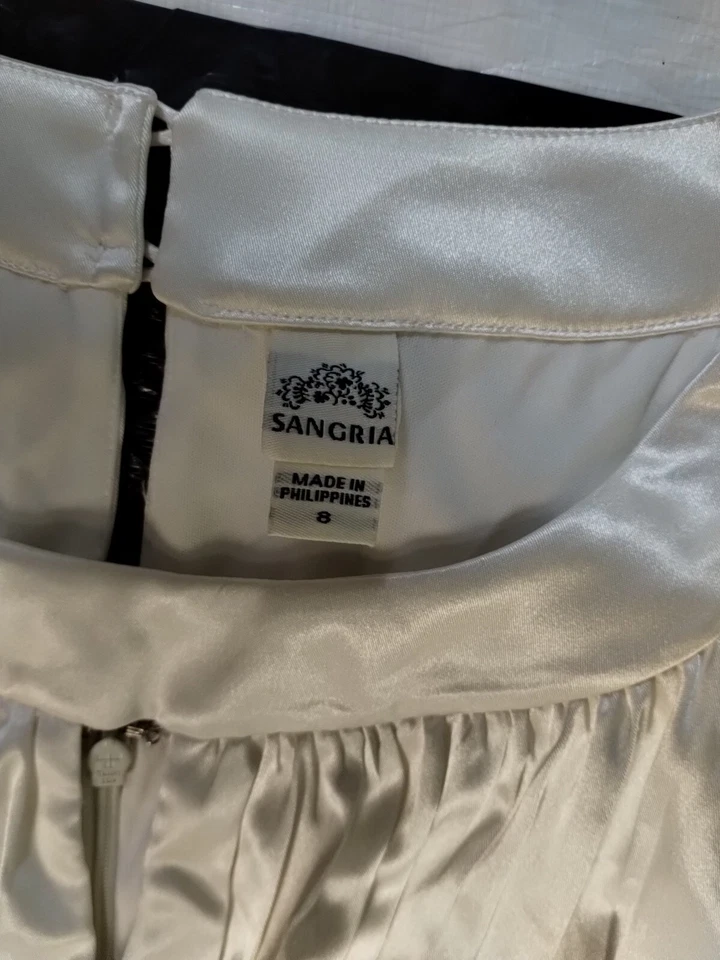 Vestido de baile de novia de doble capa con hombros fríos de sangría talla 8 para mujer Foto 4 de 4