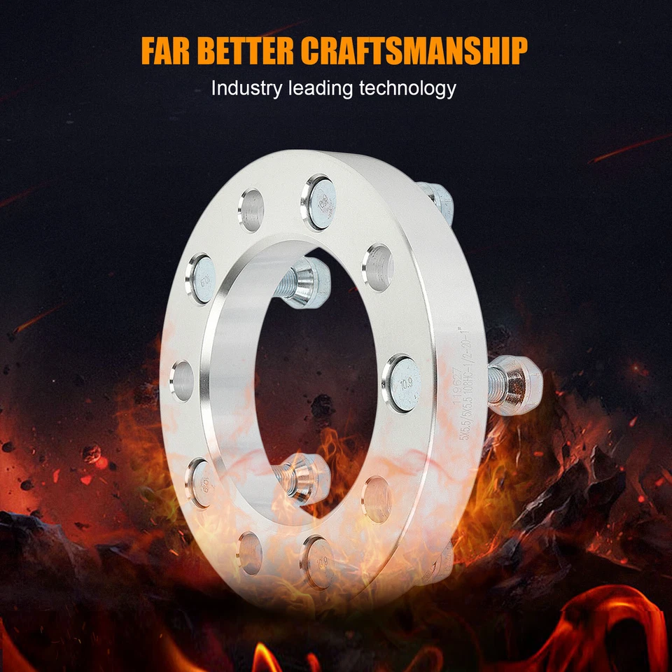 MIROZO 4 pcs 1" 5x5.5 1/2" studs wheel spacers for Ford D150 E-150 Jeep CJ3 - Image 4 of 4