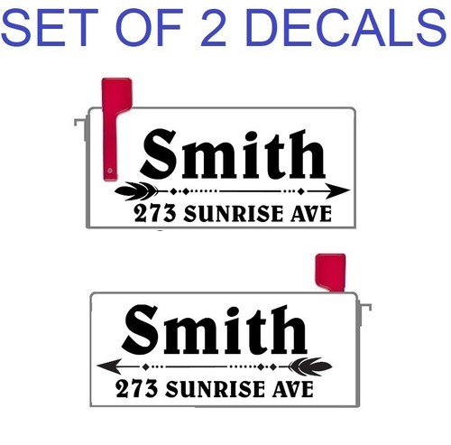 SET OF 2 CUSTOM PERSONALIZED VINYL MAILBOX NUMBERS NAME DECAL, (Model 19) - Picture 2 of 7