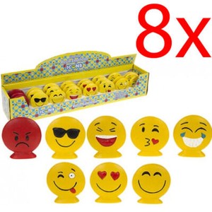 8 X IKONY EMOJI EMOCJE POLYRESIN TWARZE ŚMIESZNE FIGURKI KOLEKCJONERSKIE PREZENT ŚWIĄTECZNY
