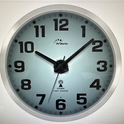WallarGe Atomic Wall Clock With Night Light Silent Glow