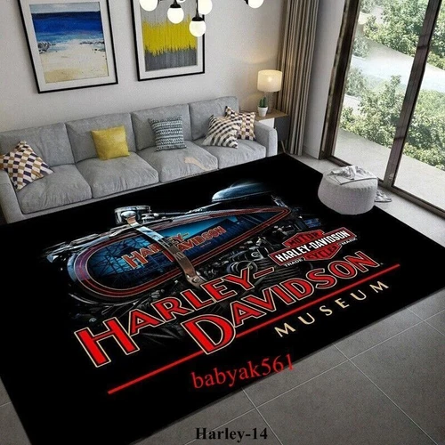2026 Retro Motorrad Harley SKUll Racing Teppich Fußmatte Wohnzimmer Schlafzimmer - Bild 22 von 35