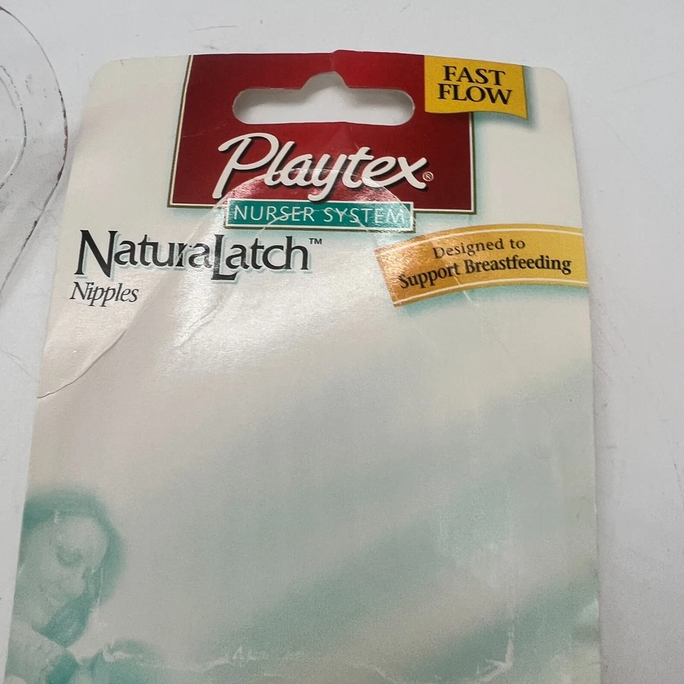 Pezones de silicona Playtex Nurser Nurser NaturaLatch 2004 flujo rápido nuevo abierto Foto 3 de 4