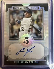 2023 Topps Five Star Christian Yelich Five Tool Phenom Auto #d 3/25 SP Brewers
