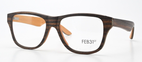 FEB31ST Brille Gabriel Dunkelbraun Orange Holz Quadrat Abgerundet Leicht Unisex - Bild 2 von 8