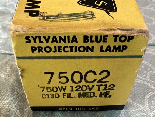 Sylvania Wabash Blue Top Projection Lamp 750W 120V Made In USA 750C2 - Picture 6 of 6