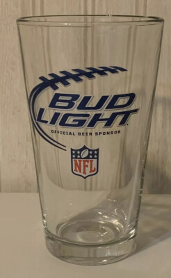 Bud Light NFL Heavy Pint Beer Glass. | eBay