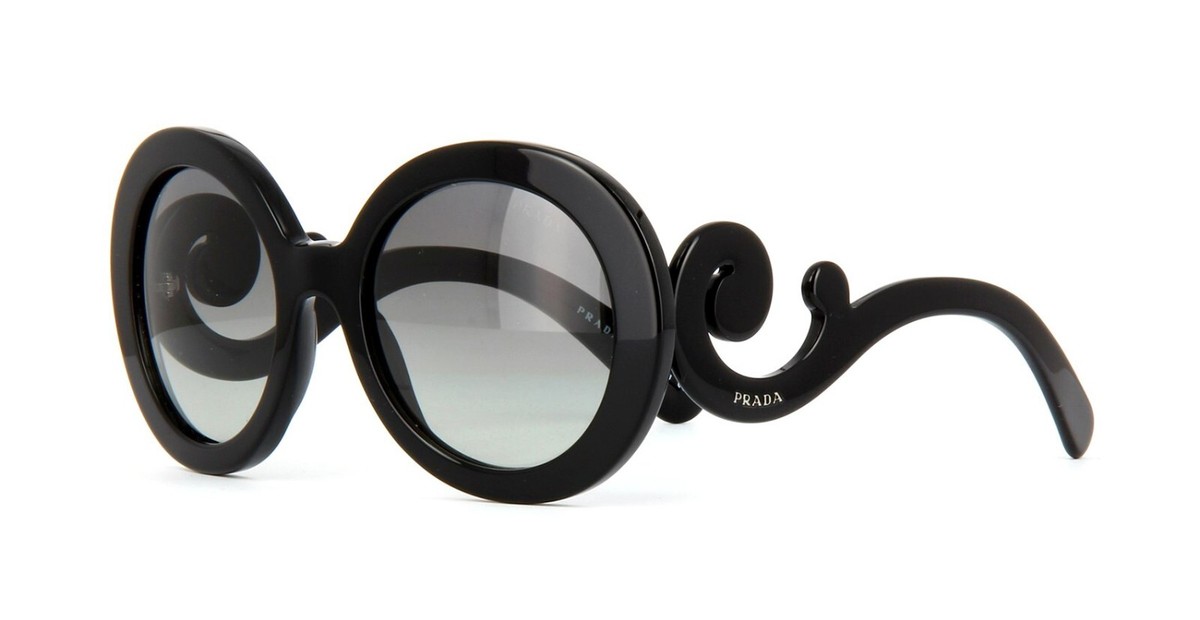 PRADA MINIMAL BAROQUE SPR 27NSA Black/Grey Shaded (1AB-3M1 
