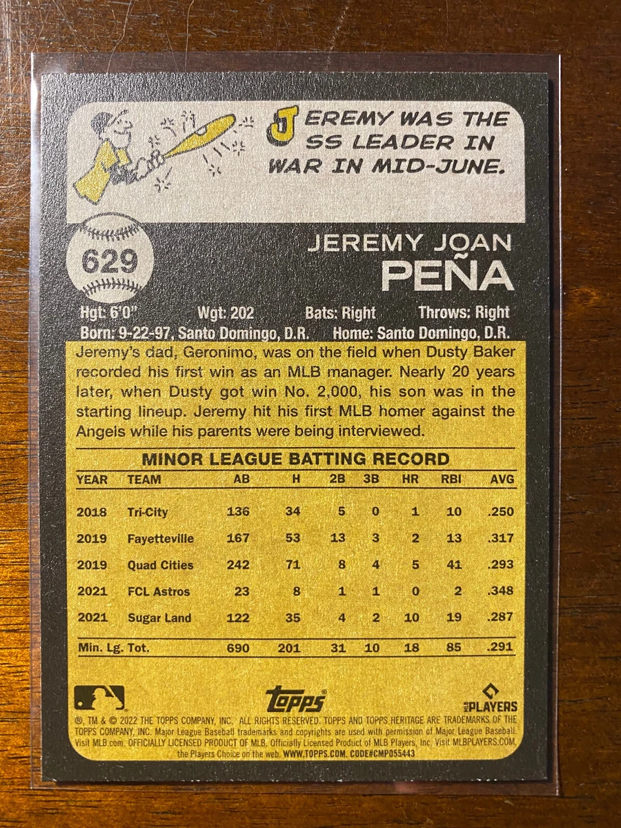 2022 Topps Now 1084a Jeremy Pena RC ALDS On Card Auto Houston