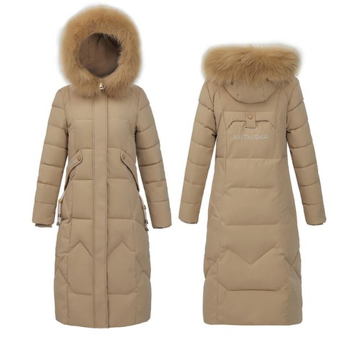 Damen Kunstfell Kapuze Lang Winter Warm Mantel Reißverschluss Taschen Parka Baumwolle Daunen - Bild 3 von 25