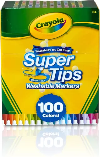 Crayola Super Tips Marker Set 100ct Washable Fine Point Markers for Kids & Adult