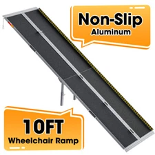 Portable Wheelchair Ramp 10FT Non-Slip Aluminum Folding Handicap Ramp Scooter