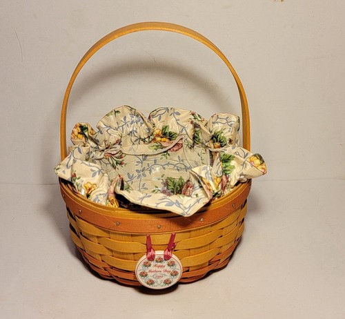 Longaberger Mothers Day Rings & Things Basket Floral Liner Protector 1998 2