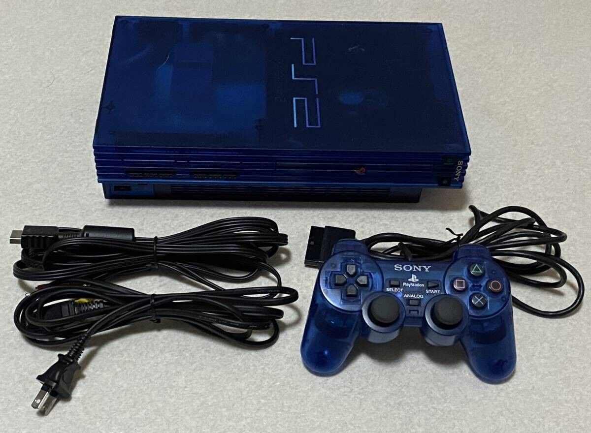 PS2 OCEAN BLUE Console System Made in japan SCPH-37000 NTSC PS2 OCEAN BLUE Console System Made in japan SCPH-37000 NTSC
