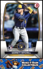 Garrett Mitchell 2023 Bowman #41 Milwaukee Brewers Rookie RC