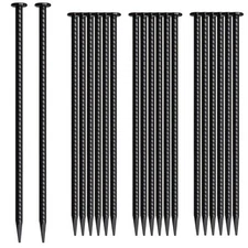 16 Inch Rebar Stakes 20 Pack Heavy Duty Ground Anchors 1/2 Inch Diameter Galv...