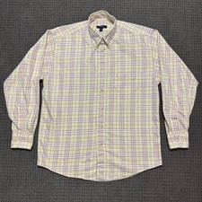 Burberry London Flannel Shirt Mens Medium Check Plaid Button Long Sleeve USA