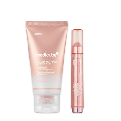 Milky Collagen Double Glow Lock Duo: Collagen Glazed Milky Wrapping Mask and Boo