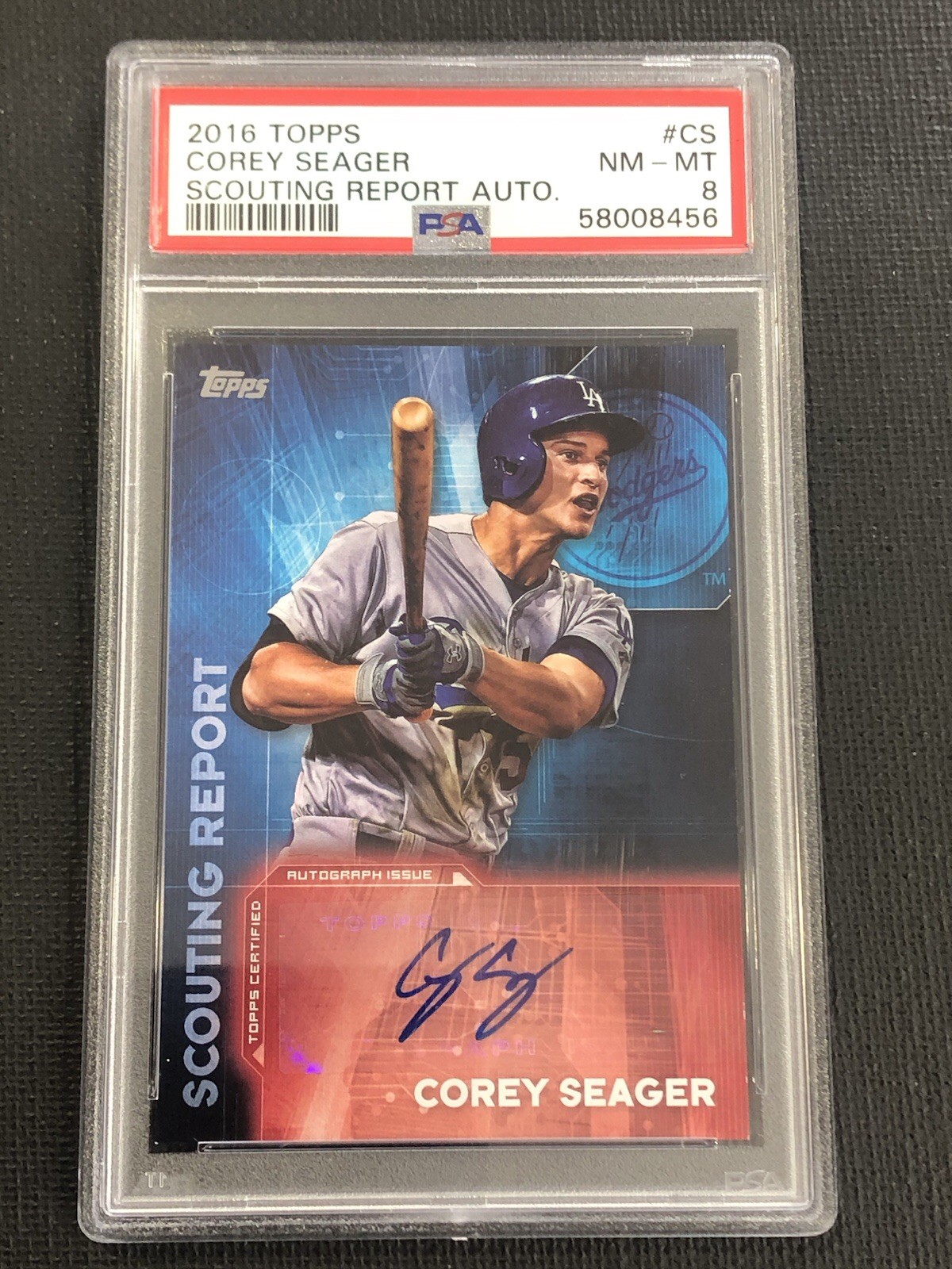 2016 Topps Corey Seager - Scouting Report Auto #SRA-CS Rookie RC PSA 8