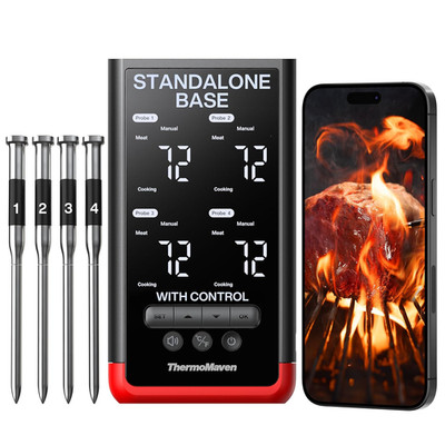 Smart Bluetooth Wireless Meat Thermometer: Standalone Base, Wifi Unlimited Range