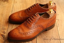 Joseph Cheaney Tan Brown Leather Oxford Brogue Shoes Men's UK 9.5 E US 10.5