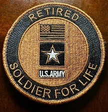 Retired U.S. Army Veteran Patch Soldier For Life Embroidered Patch