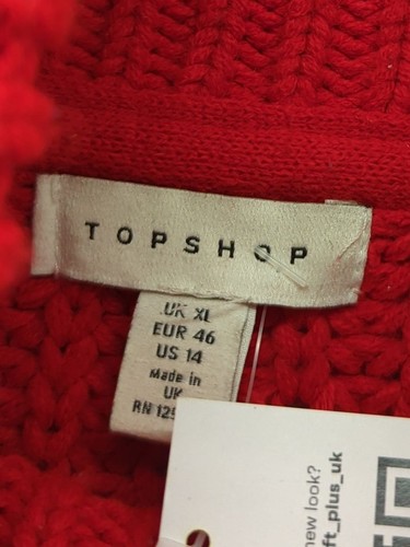 Topshop Women's Jumper XL Red 100% Acrylic High Neck Pullover - Bild 5 von 5