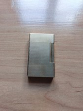 Rare Vintage S.t DuPont Line Design Diamond Head Lighter Gold Plated