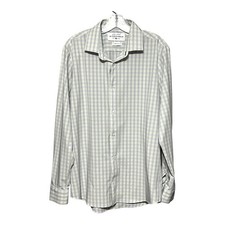 Mizzen Main Leeward Plaid Trim-Fit Long Sleeve Shirt XL Blue Yellow Button Front