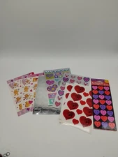 Lot Of Vintage Valentine's Day Stickers Scrapbooking And Junk Journaling