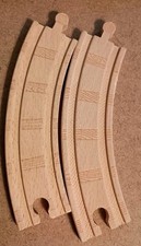 Thomas Wooden Railway Large Radius Curves 2pk Peg/Hole LC/Mattel Genuine