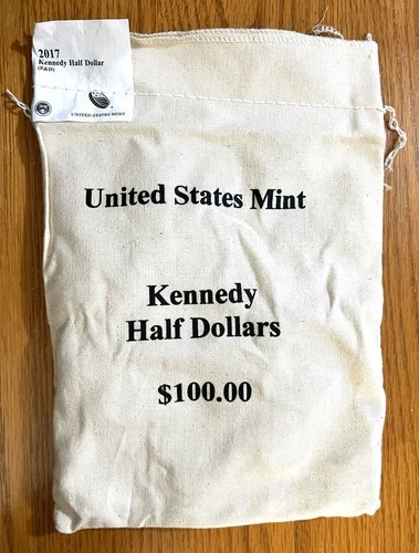 2017 Kennedy $100 (200 Coins) Uncirculated Half Dollars in Sealed US Mint Bag