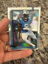 2025 Topps Chrome Refractor Rico Dowdle #43 Carolina Panthers NFL Football