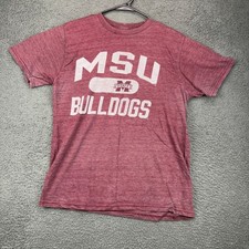 Box Seat MSU Bulldogs T-Shirt Mens Large Maroon Heathered NCAA Mississippi State