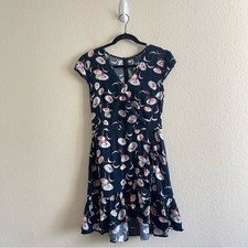 J Crew Dark Floral Faux Wrap Mini Dress Women’s Size 2 ASO Pippa Middleton