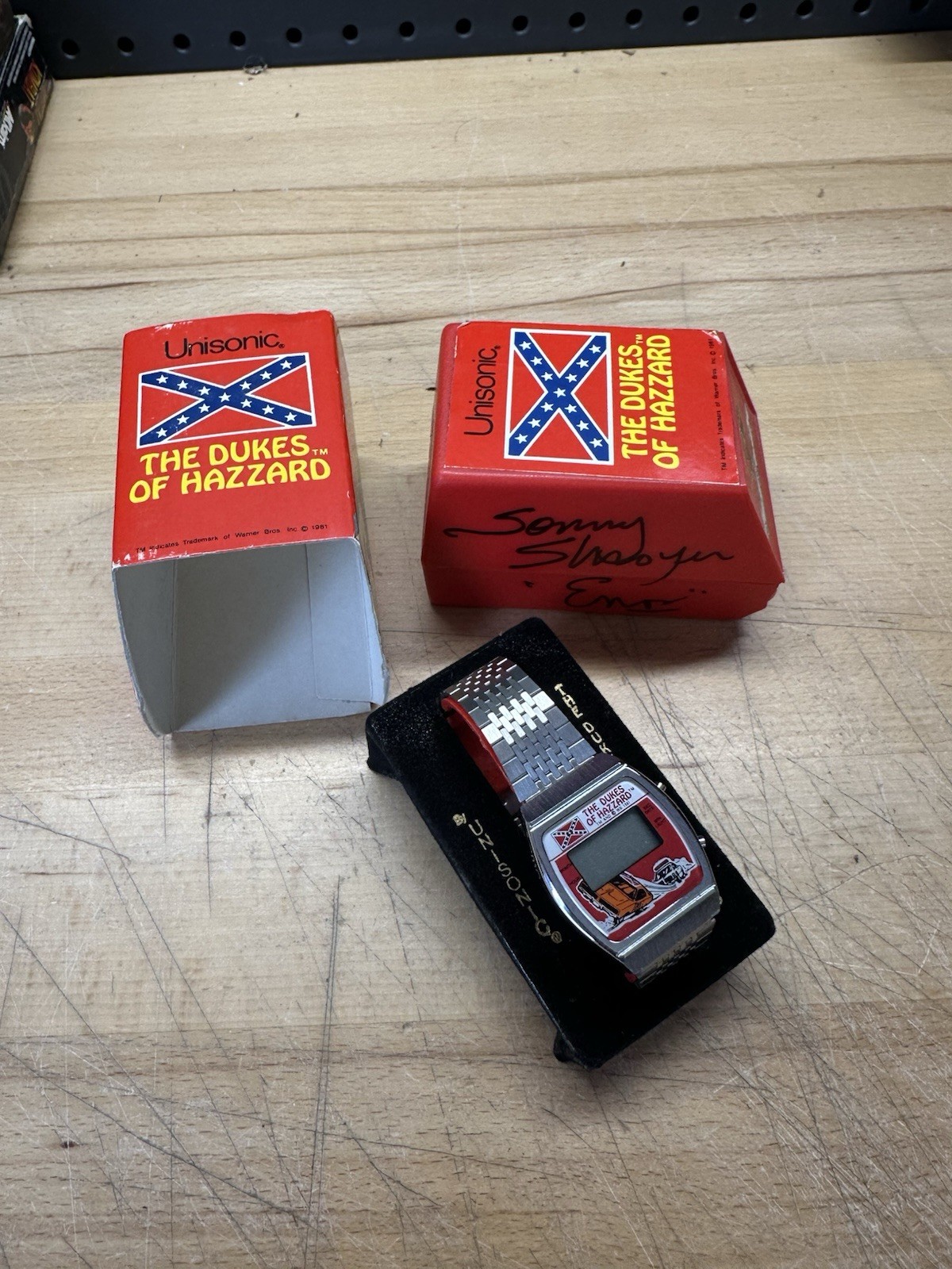 SIGNED ENIS Sonny Shroyer Unisonic The Dukes of Hazzard Digital Watch NOS