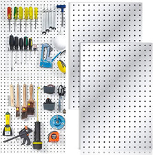 2 Pcs Pegboard, Metal Pegboard Wall Panels - Pegboard Wall Organizer System - Pe