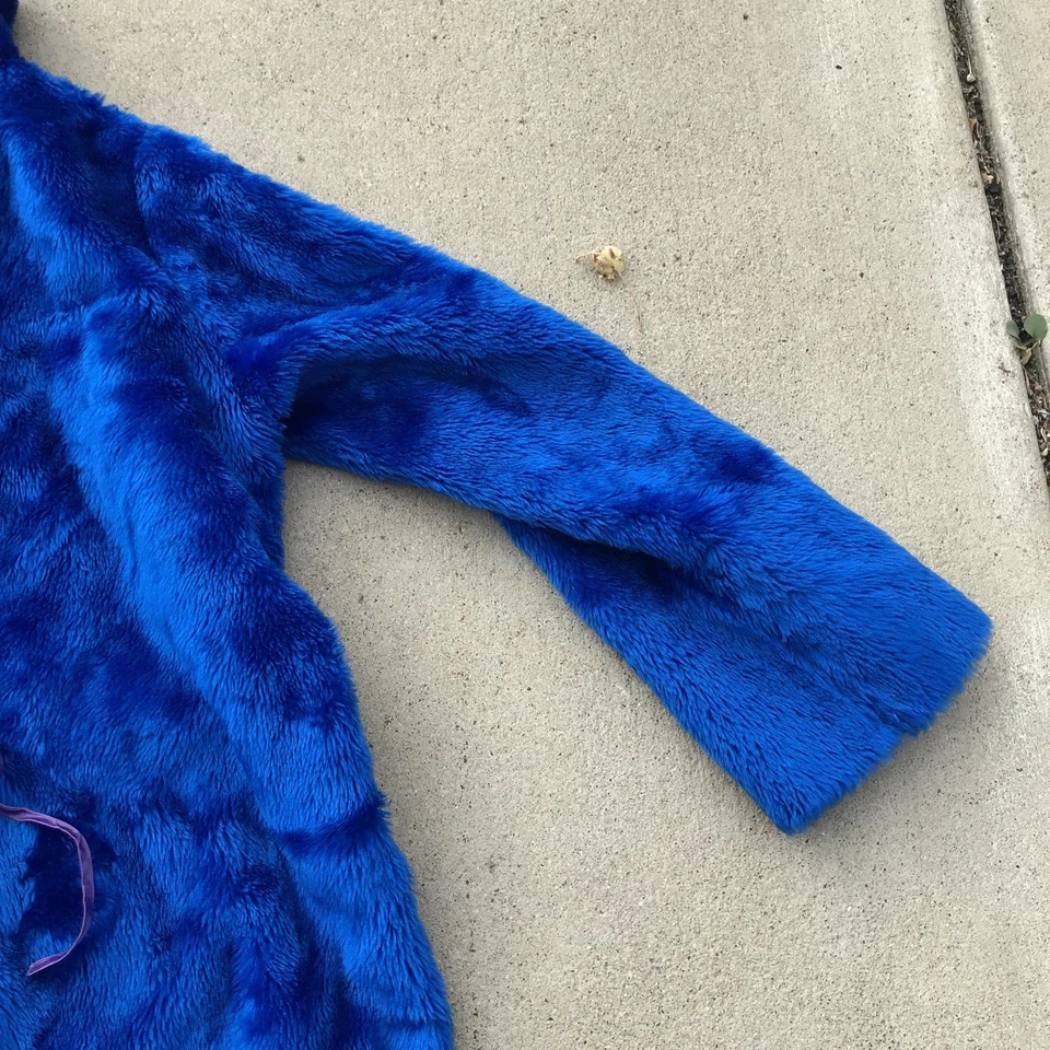 Bata de Colección Años 70 Montgomery Ward para Mujer Talla L Eléctrica Azul Peludo Peludo Plumero de Anfitriona Foto 2 de 4