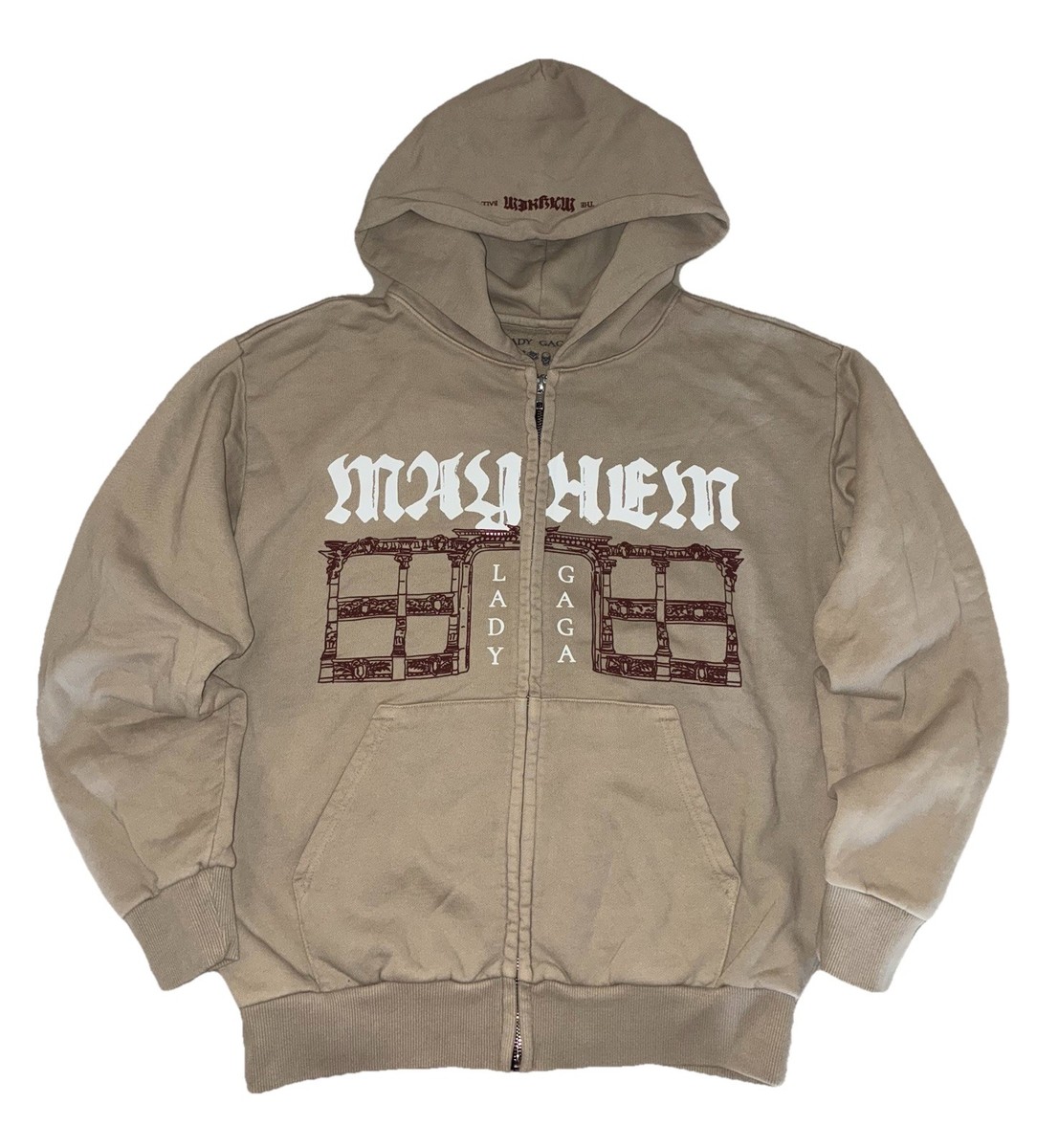 Lady Gaga Opera Haus Hoodie M Beige Full Zip Mayhem Ball 2025