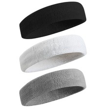 Sports Sweatbands Headband Men Women Moisture Wicking Cotton Terry Cloth