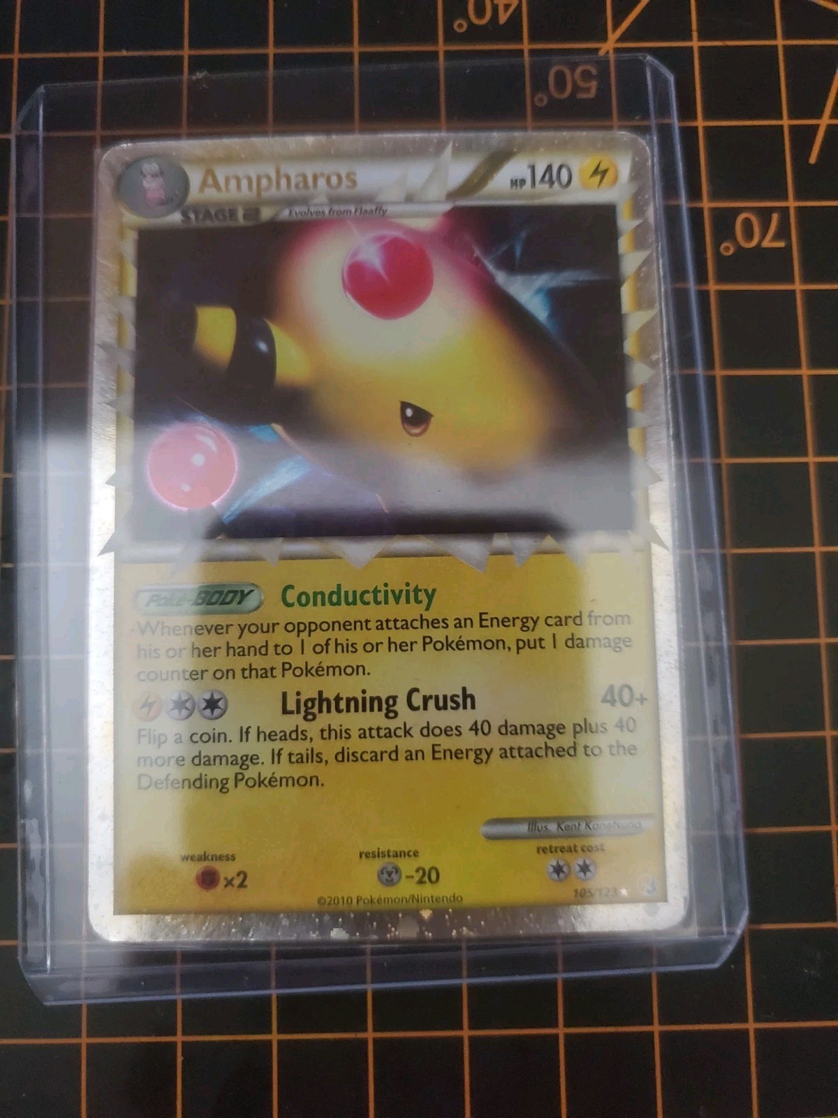 Ampharos 105/123 Holo Prime Ultra Rare HeartGold SoulSilver Pokemon TCG