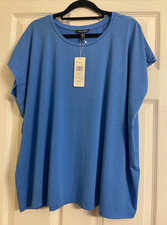 NWT 98 Eileen Fisher Calypso Fine Jersey Crew Neck Boxy Top 1X