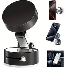 360 Vacuum Strong Magnetic Phone Holder Suction Cup Car Stand Foldable